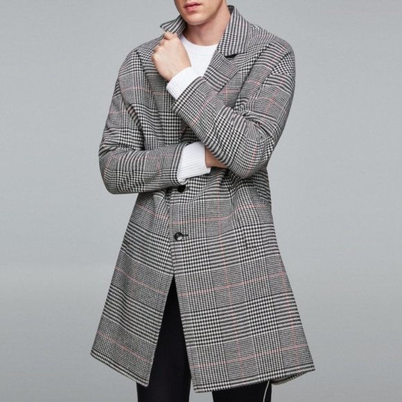 Zara Other - Zara Man Oversized Plaid Check Wool Long Coat | M
